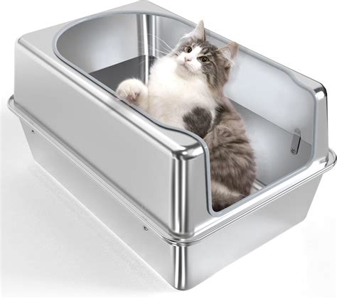 do cats like stainless steel litter boxes|stainless steel litter box with lid.